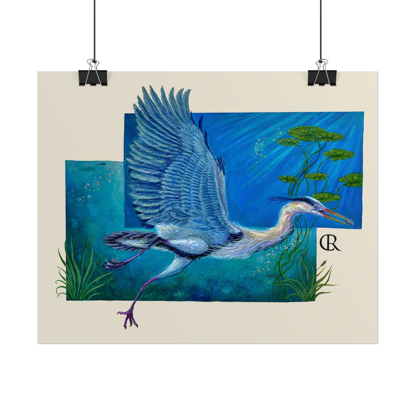 Blue Heron Art Poster