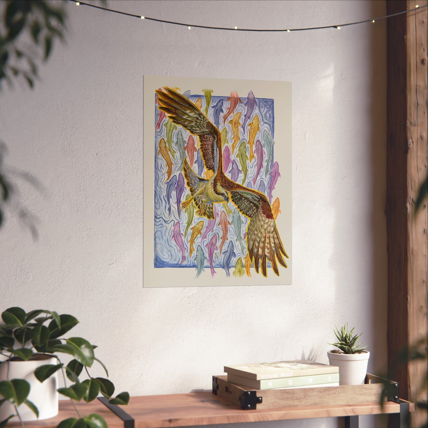 Osprey Soaring Over Koi Fine Art Poster