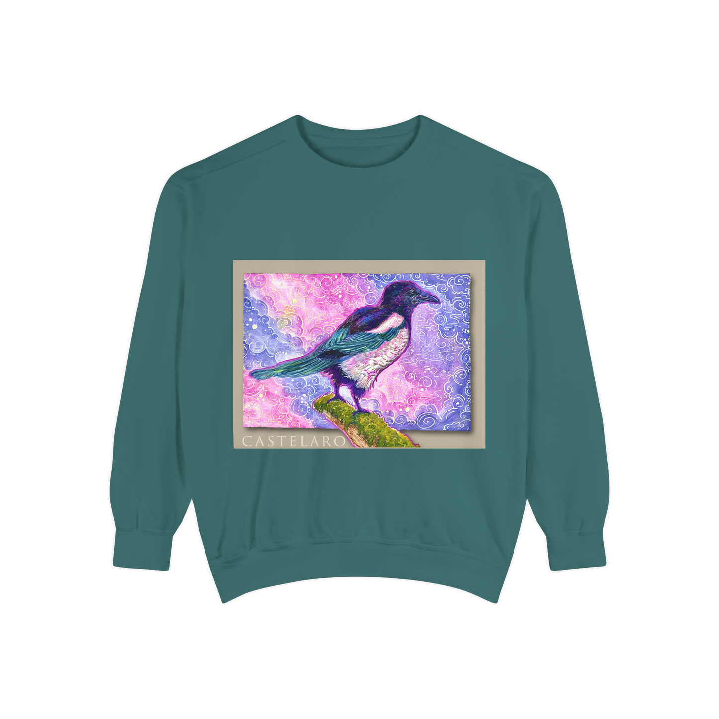 Magpie Watercolor Art Sweatshirt