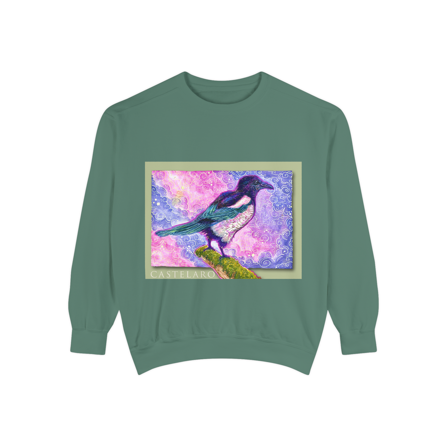 Magpie Watercolor Art Sweatshirt