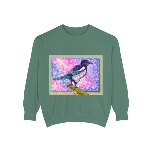 Magpie Watercolor Art Sweatshirt