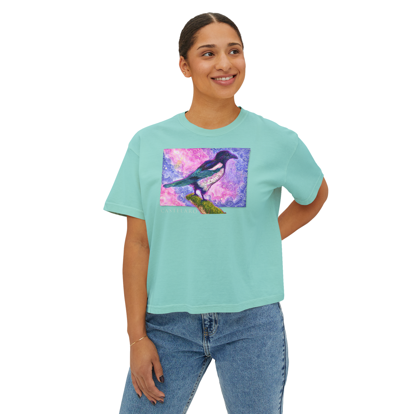 Women's Boxy T-Shirt - Magpie