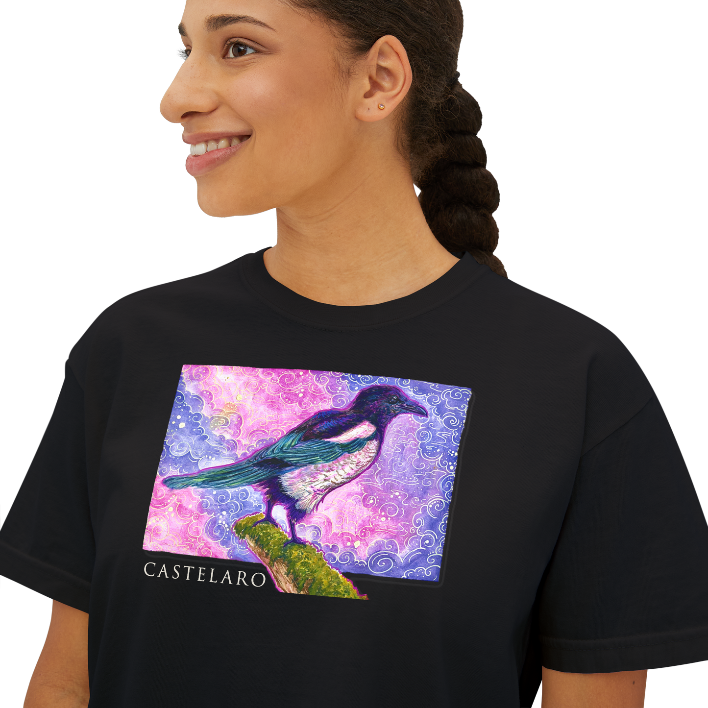 Women's Boxy T-Shirt - Magpie