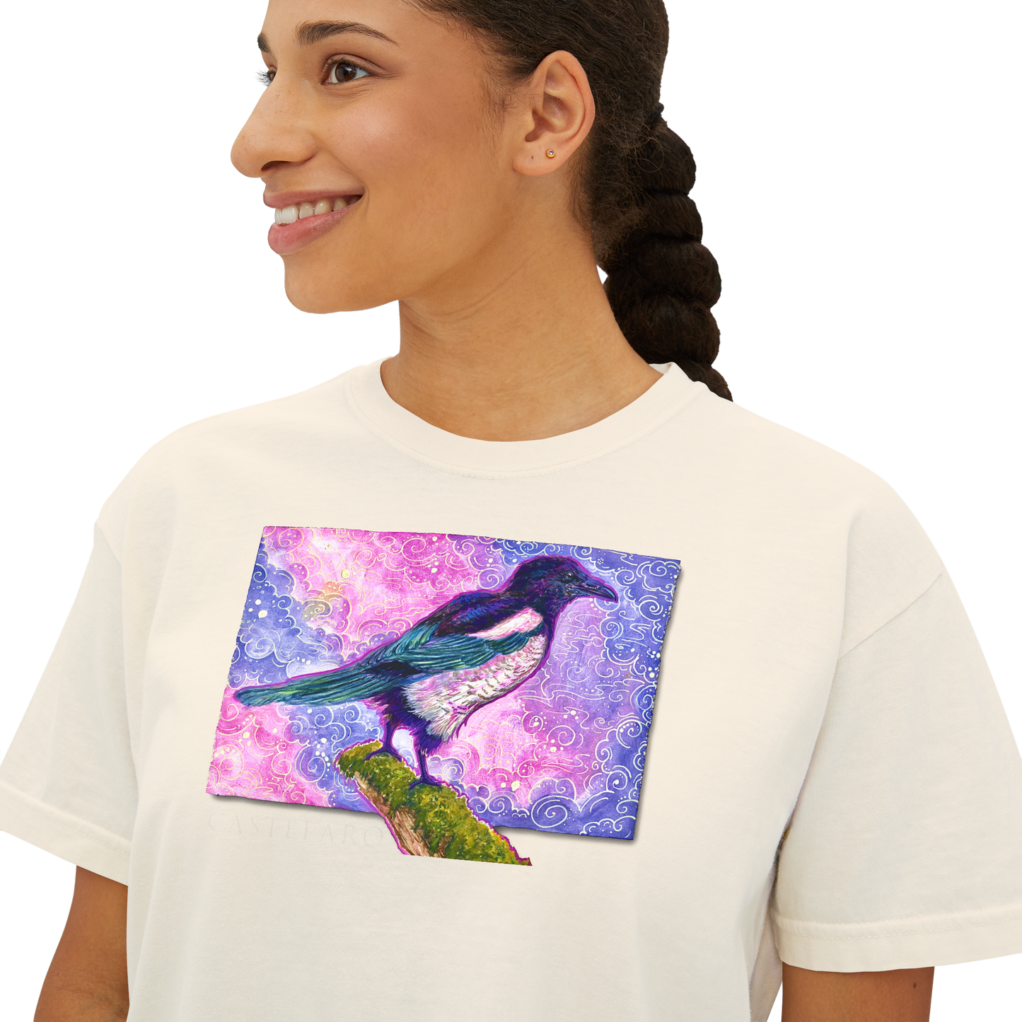Women's Boxy T-Shirt - Magpie