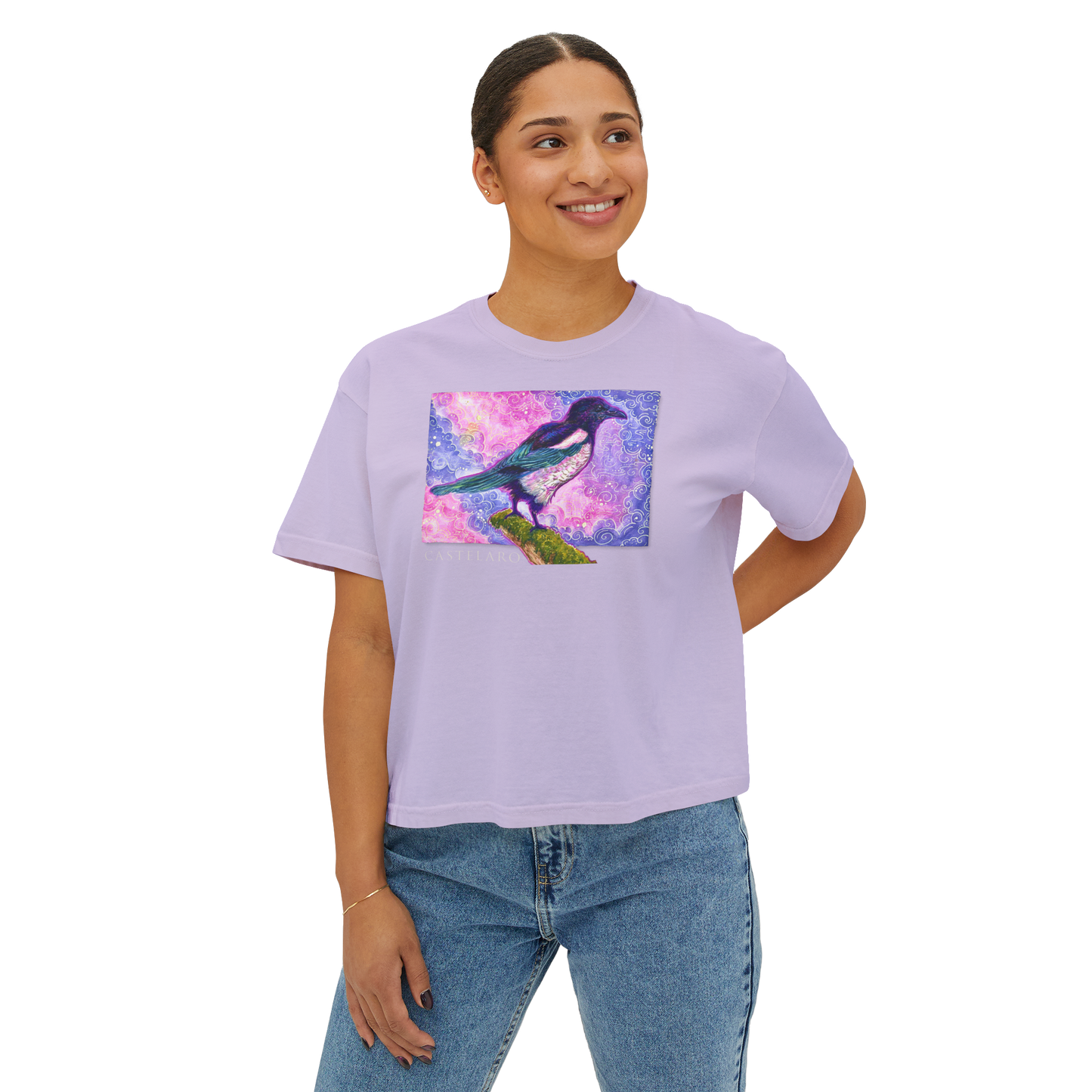 Women's Boxy T-Shirt - Magpie