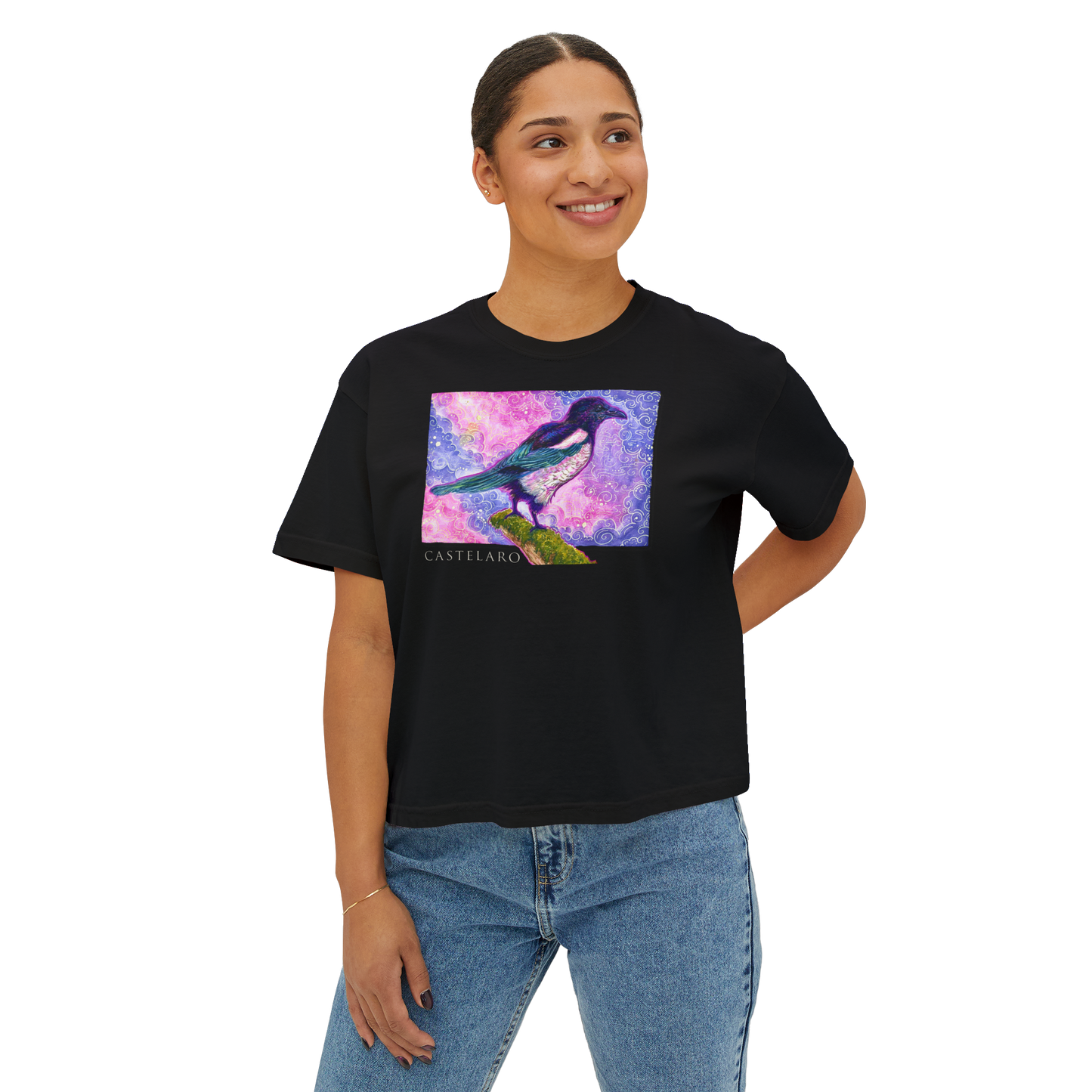 Women's Boxy T-Shirt - Magpie