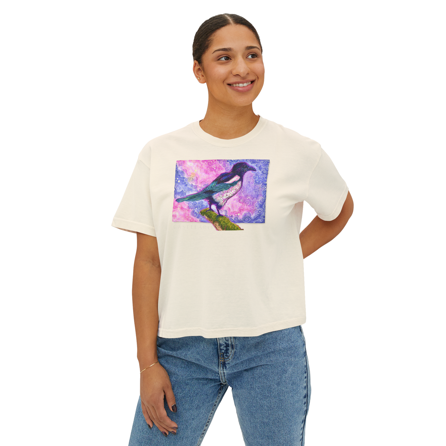 Women's Boxy T-Shirt - Magpie