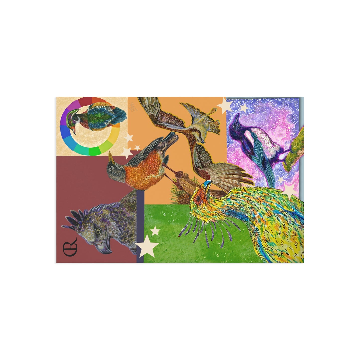 Bird Collage Postcard