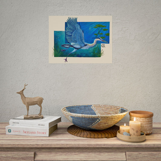 Blue Heron Art Poster